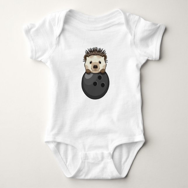 Body Para Bebé Hedgehog en el Bowling con bolas (Anverso)