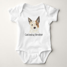 Body Para Bebé Heeler de Cattledog Blanco Rojo Personalizable
