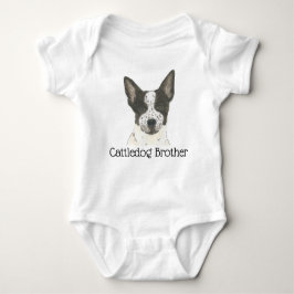 Body Para Bebé Heeler de Cattledog Negro y Blanco personalizable