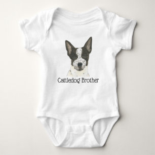 Body Para Bebé Heeler de Cattledog Negro y Blanco personalizable