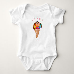 Body Para Bebé Helado colorido en un cono crujiente