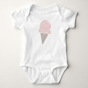 Body Para Bebé Helado Crema Cuma Fresa Rosa