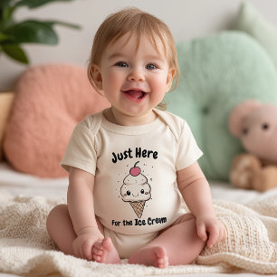 Body Para Bebé Helado Kawaii Adorable – Dulce Postre Editable