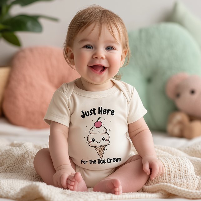 Body Para Bebé Helado Kawaii Adorable – Dulce Postre Editable (Subido por el creador)