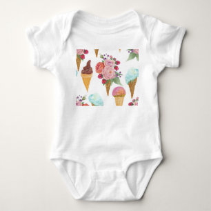 Body Para Bebé Helados, frambuesas: acuarela.