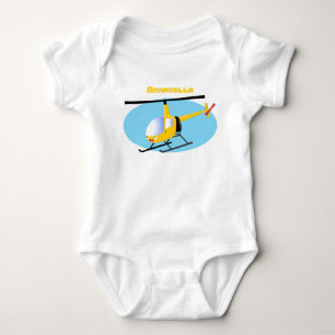 Body Para Bebé Helicóptero de personalizado alegre amarillo lindo