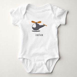 Body Para Bebé Helicóptero Personalizado Cutto y nombre de niño A