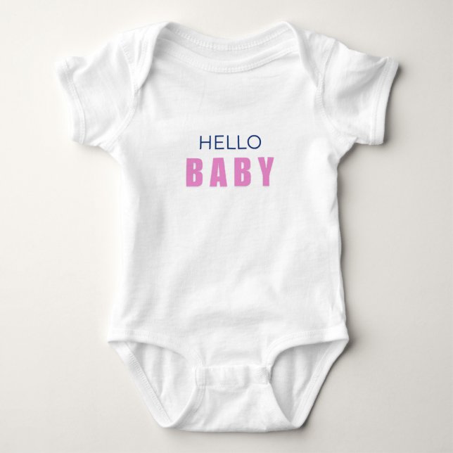 Body Para Bebé Hello Baby Minimal Girl Bodysuit (Anverso)