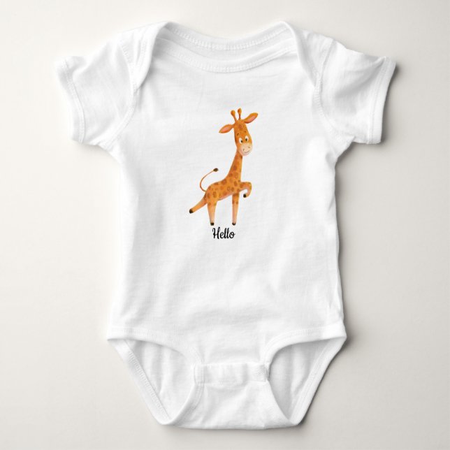 Body Para Bebé Hello Cute Giraffe Graphic Toddler (Anverso)