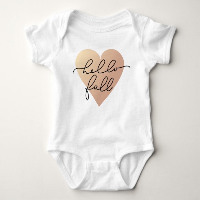 Body Para Bebé Hello Fall Love Heart (Anverso)