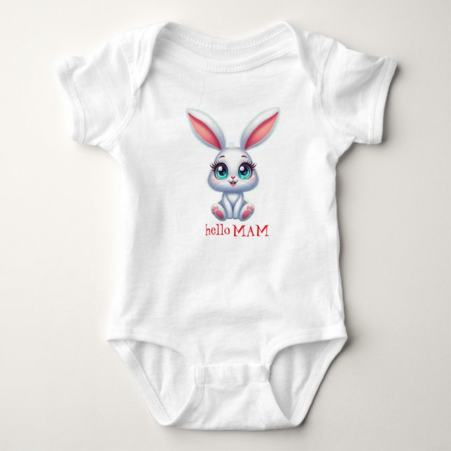 Body Para Bebé Hello Mom Baby Bodysuit – Cute Bunny Design (Anverso)