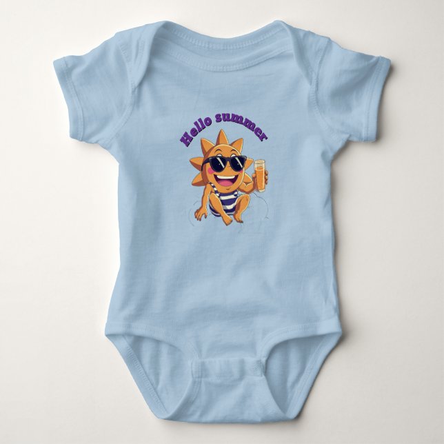 Body Para Bebé Hello summer  baby bodysuit (Anverso)