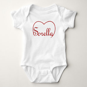 Body Para Bebé Hermana italiana Sorella corazón Rojo