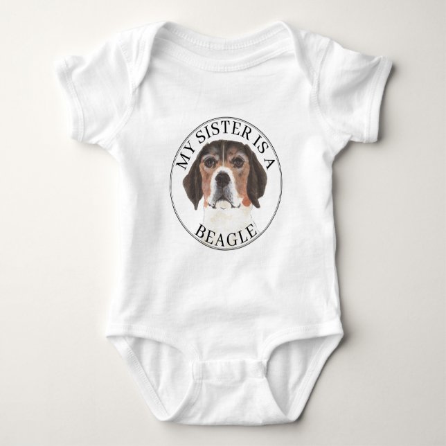 Body Para Bebé Hermana mayor Beagle (Anverso)