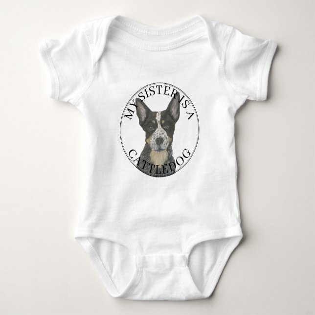 Body Para Bebé Hermana mayor Blue Cattledog Heeler (Anverso)
