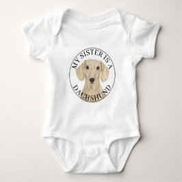 Body Para Bebé Hermana Mayor Dachshund Crema Liso