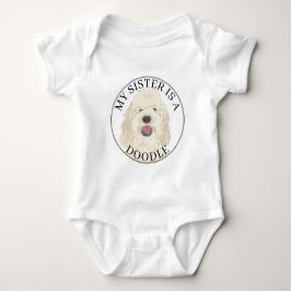 Body Para Bebé Hermana mayor perro Golden Doodle crema blanca
