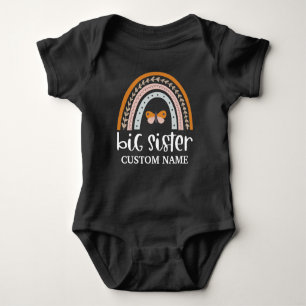 Body Para Bebé Hermana Mayor Personalizada Boho Arcoíris y Maripo
