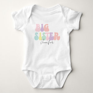 Body Para Bebé Hermana Mayor Personalizada Retro Pastel Persona