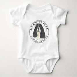 Body Para Bebé Hermana mayor Springer Spaniel inglés blanco y neg