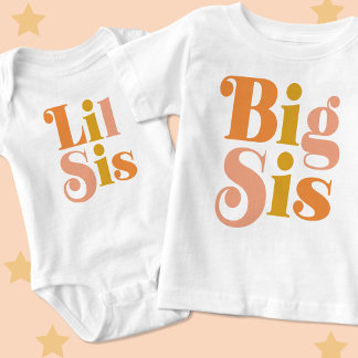 Body Para Bebé Hermana Menor Retro para Hermanos