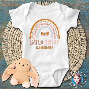 Body Para Bebé Hermana pequeña nombre personalizado arcoiris suav