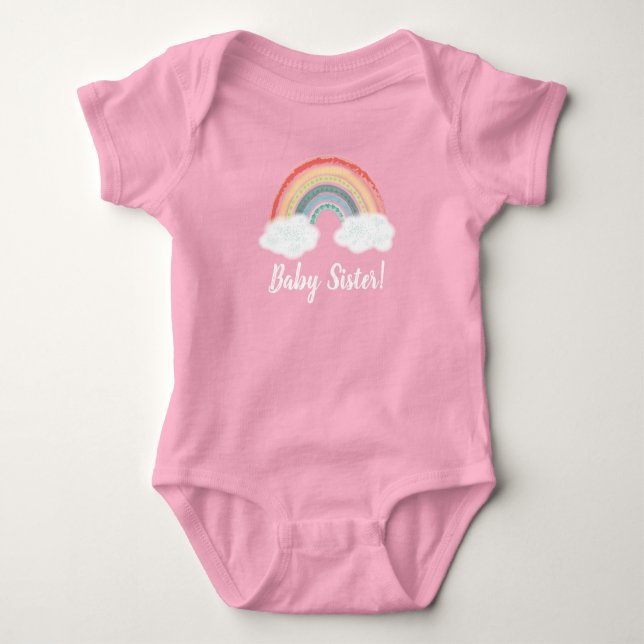 Body Para Bebé Hermandad bebé del Boho Rainbow Baby Shower (Anverso)
