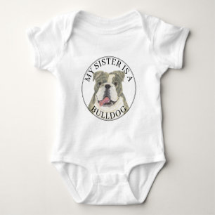 Body Para Bebé Hermandad Grande del Bulldog Inglés Brindle & Whit
