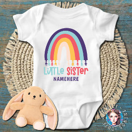 Body Para Bebé Hermanita Nombre Personalizado Lindo Arcoíris