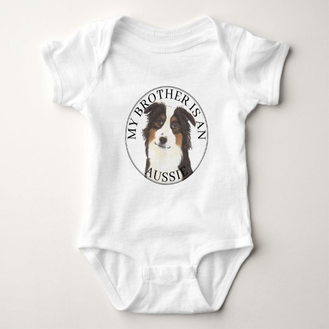 Body Para Bebé Hermano mayor Aussie Australian Shepherd (Anverso)