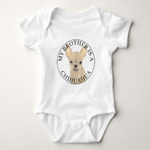 Body Para Bebé Hermano mayor perro Chihuahua crema beige