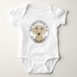 Body Para Bebé Hermano mayor perro dachshund crema liso