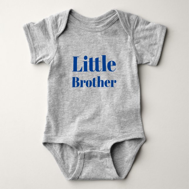 Body Para Bebé Hermano pequeño gris azul (Anverso)