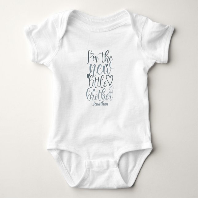 Body Para Bebé Hermano pequeño nuevo personalizado bebé blanco   (Anverso)
