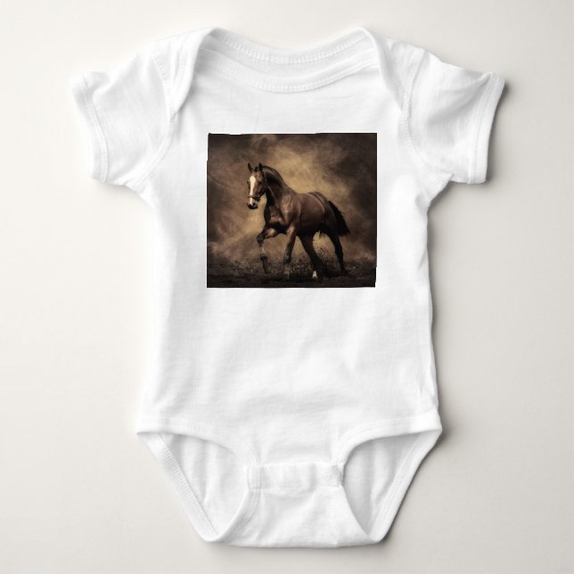 Body Para Bebé Hermosa almohada de caballo marrón (Anverso)