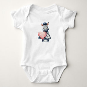 Body Para Bebé Hermosa cebra de corazón adorable del día de la ma