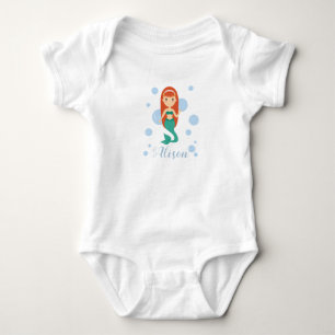 Body Para Bebé Hermosa chica de sirena personalizado nada en el o