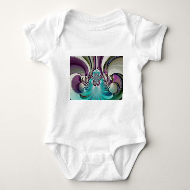 Body Para Bebé Hermosa imagen inglesa en tonos púrpura y cian (Anverso)