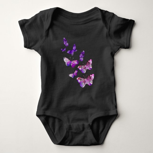 Body Para Bebé Hermosas mariposas Chicas mariposas púrpura maripo (Anverso)