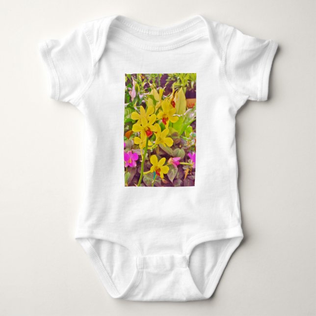 Body Para Bebé Hermosas orquídeas amarillas de otoño (Anverso)