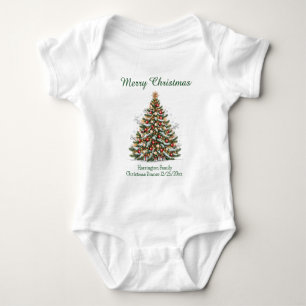 Body Para Bebé Hermoso Árbol de Navidad Decorado para Familia a J