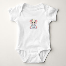 Body Para Bebé Hermoso Arte de Bienvenida de Elefante Bebé con Fl