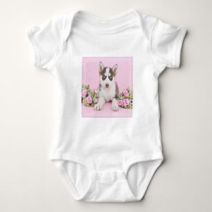 Body Para Bebé Hermoso cachorro humilde con rosas rosas rosas