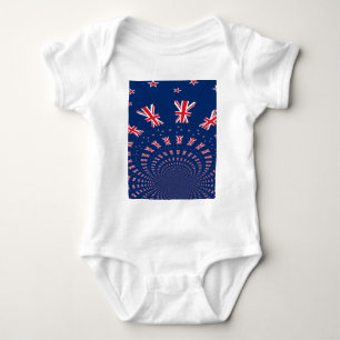 Body Para Bebé Hermoso diseño de impresión artística de la bander