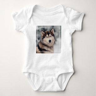 Body Para Bebé Hermoso Husky al aire libre