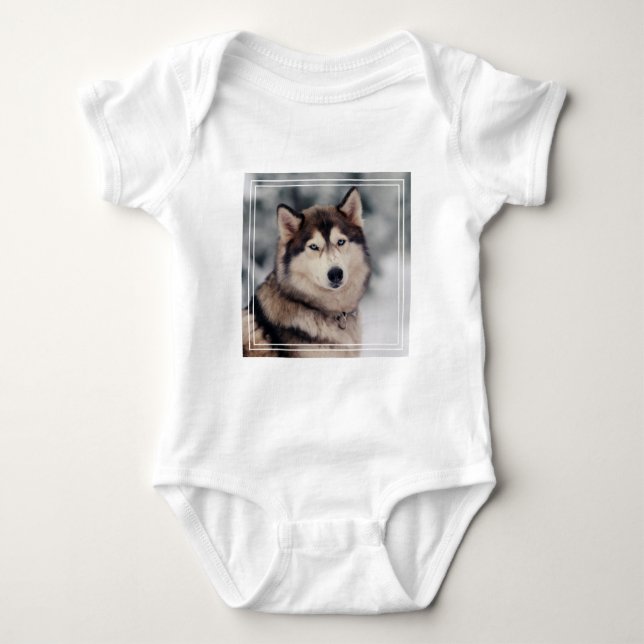 Body Para Bebé Hermoso Husky al aire libre (Anverso)