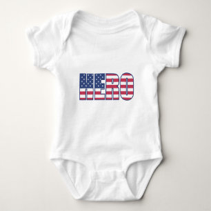Body Para Bebé Hero Bandera Americana Estrellas Rayas Azul Blanco