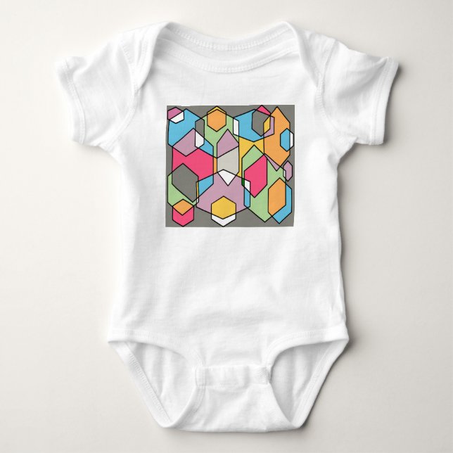 Body Para Bebé Hexagon Bauhaus - Pasteles (Anverso)