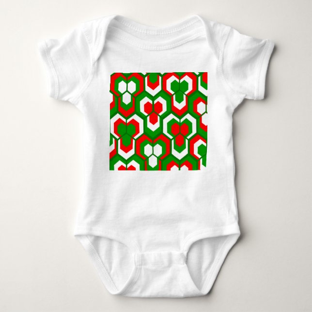 Body Para Bebé Hexagons Flowers (Anverso)