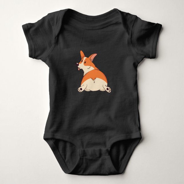 Body Para Bebé Hey Cutie Comic Corgi Fun (Anverso)